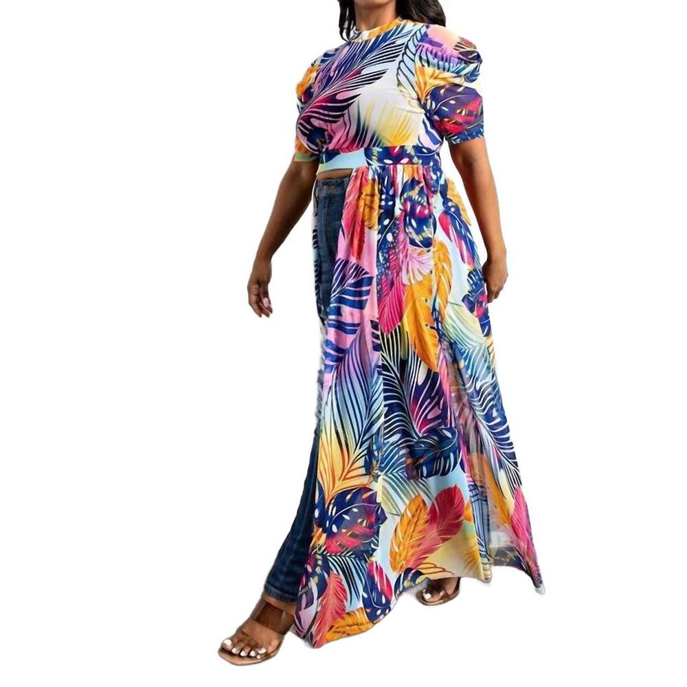 NEW THE CURVE tropical breeze maxi top in vibrant
